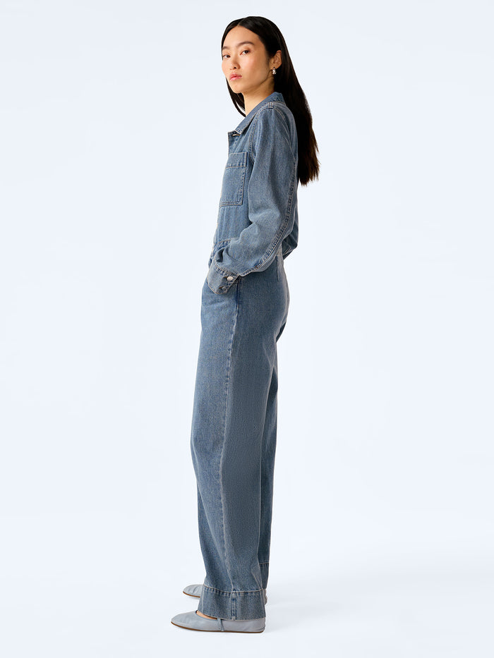 Diya Jumpsuit in Light Wash