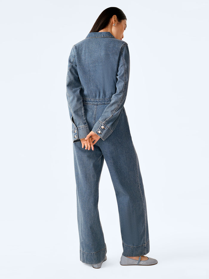 Diya Jumpsuit in Light Wash