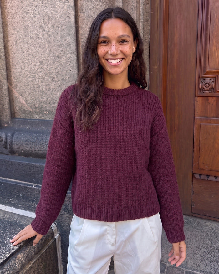 DORTHEA CHUNKY KNIT - WINETASTING MELANGE [AI]