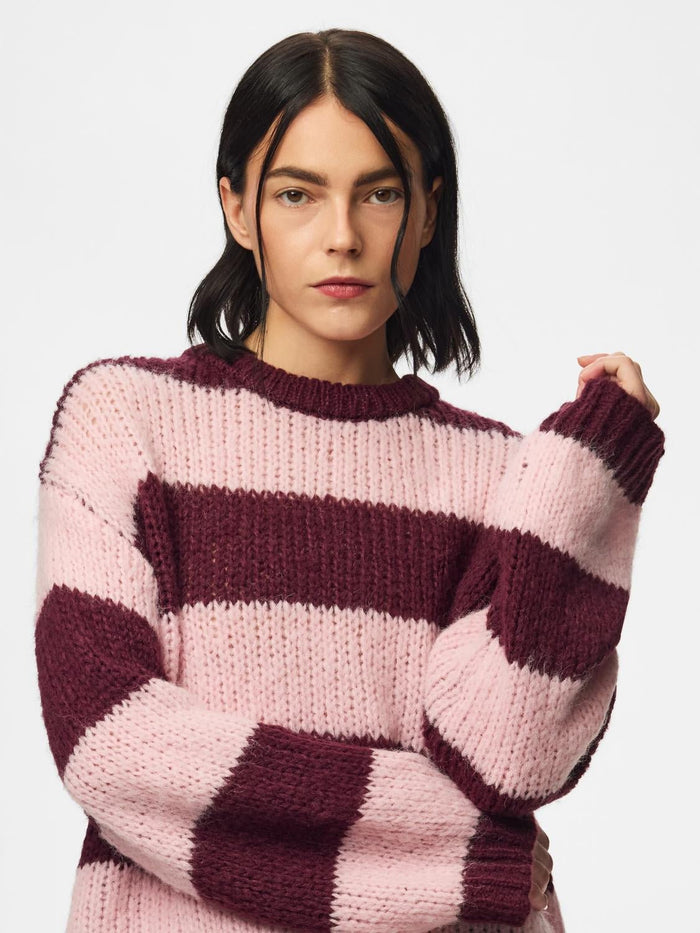 DORTHEA CHUNKY KNIT - WINETASTING ROSEATE SPOONBILL - Dinvintageshop