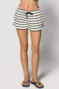 Drawstring Mini Shorts - Butter Stripe