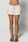Drawstring Mini Shorts - Cream