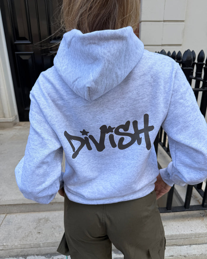DUA HOODIE (rygprint) - LIGHT GREY - Dinvintageshop