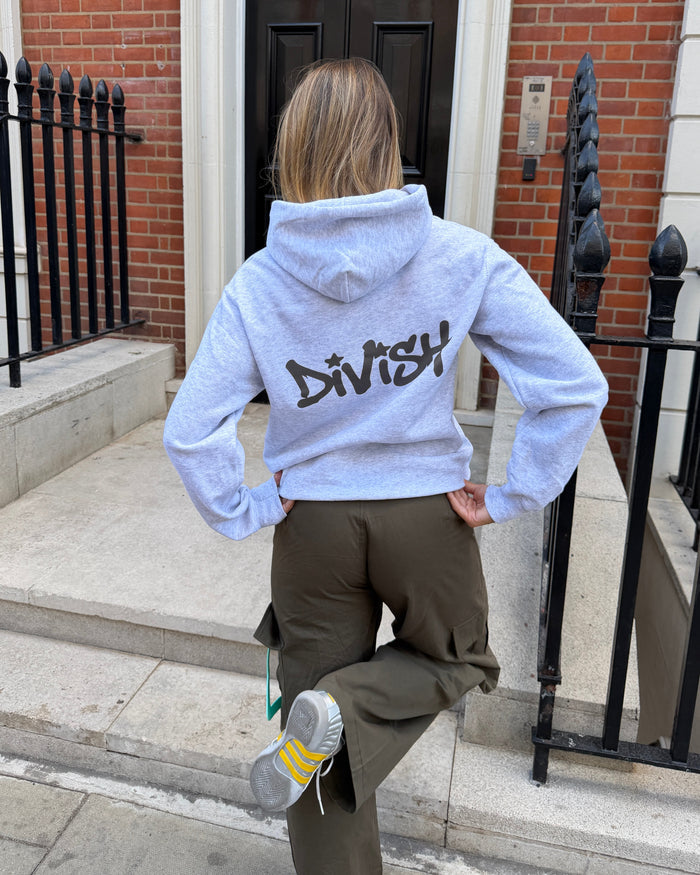 DUA HOODIE (rygprint) - LIGHT GREY - Dinvintageshop