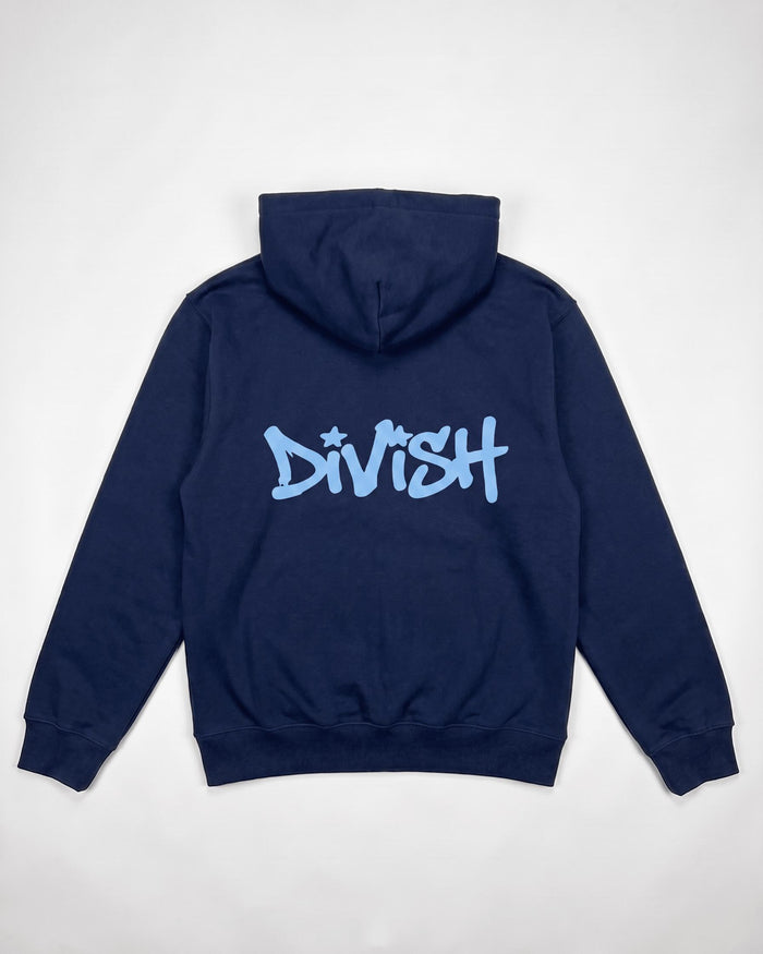 DUA HOODIE (rygprint) - NAVY - Dinvintageshop