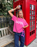 DUA TEE KORTÆRMET - PINK - Dinvintageshop