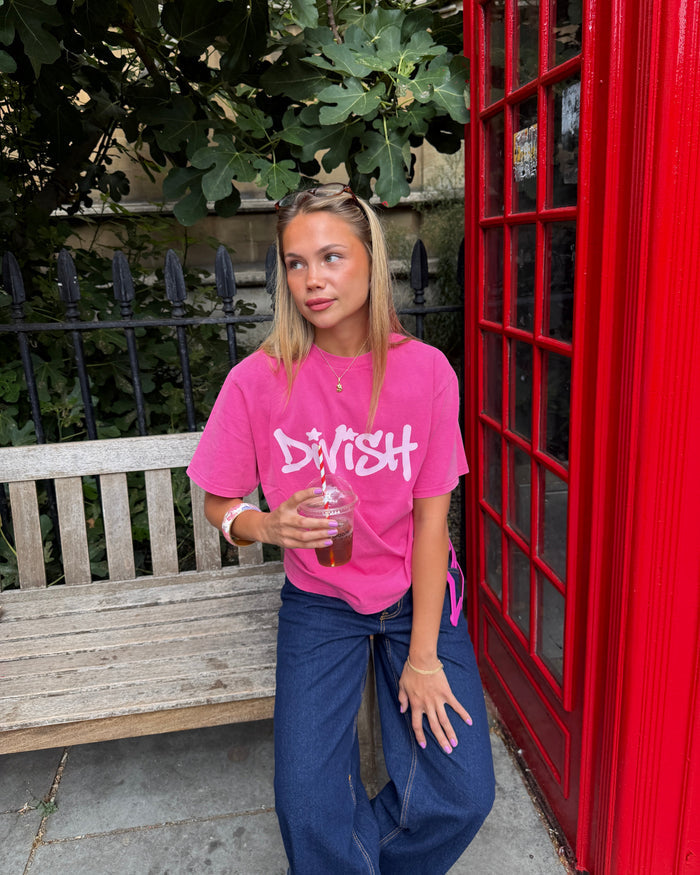 DUA TEE KORTÆRMET - PINK - Dinvintageshop
