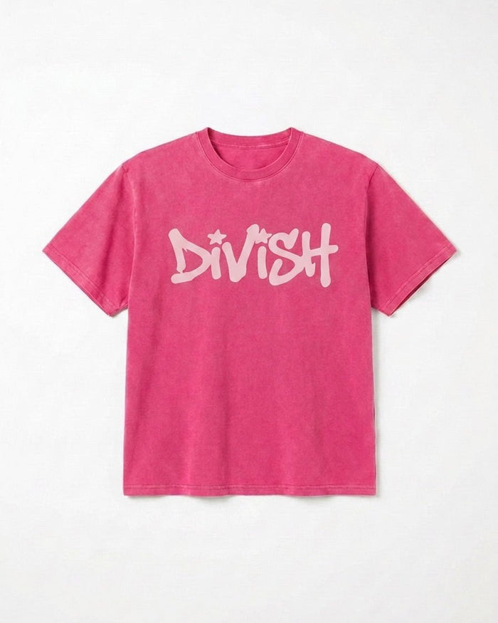 DUA TEE KORTÆRMET - PINK - Dinvintageshop