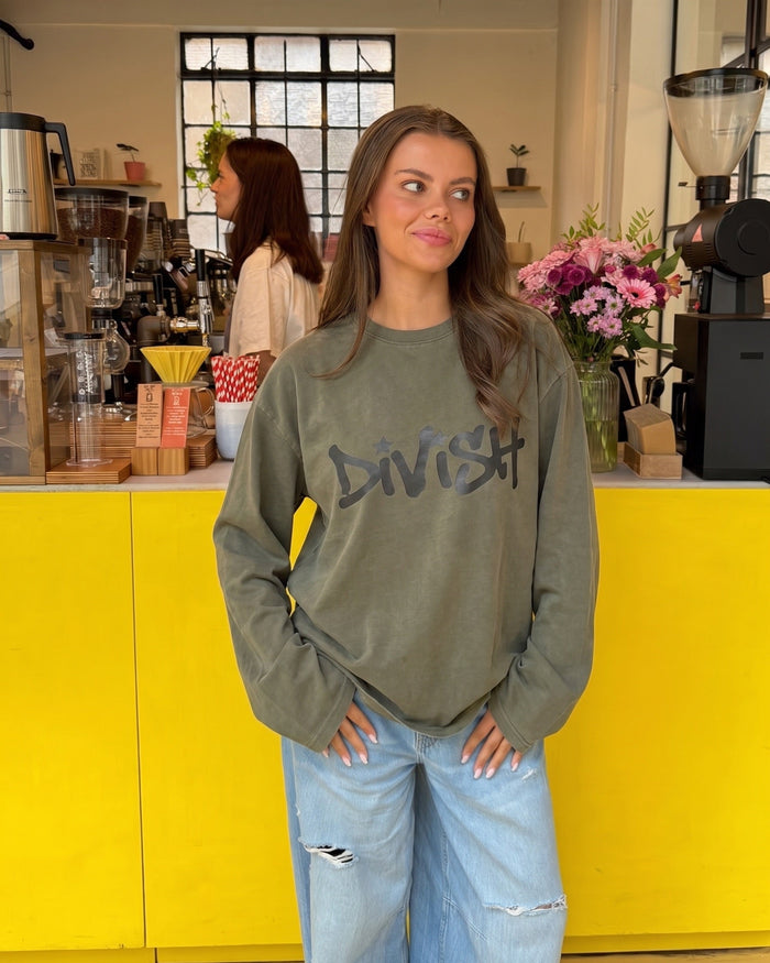 DUA TEE LANGÆRMET - ARMY - Dinvintageshop