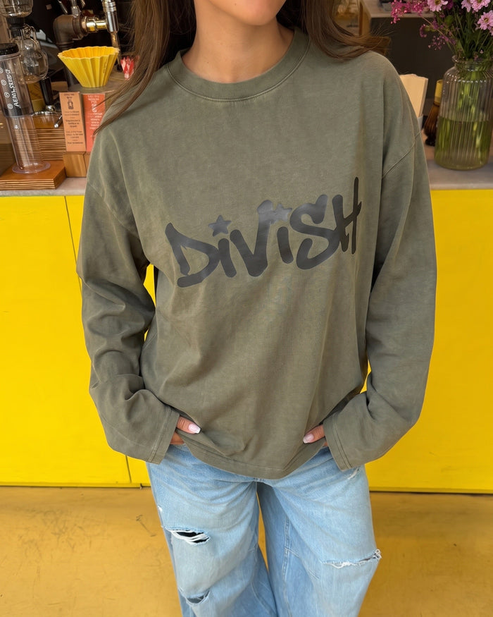 DUA TEE LANGÆRMET - ARMY - Dinvintageshop
