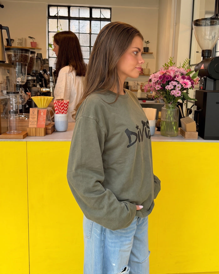 DUA TEE LANGÆRMET - ARMY - Dinvintageshop