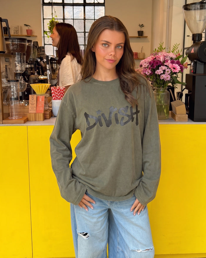 DUA TEE LANGÆRMET - ARMY - Dinvintageshop