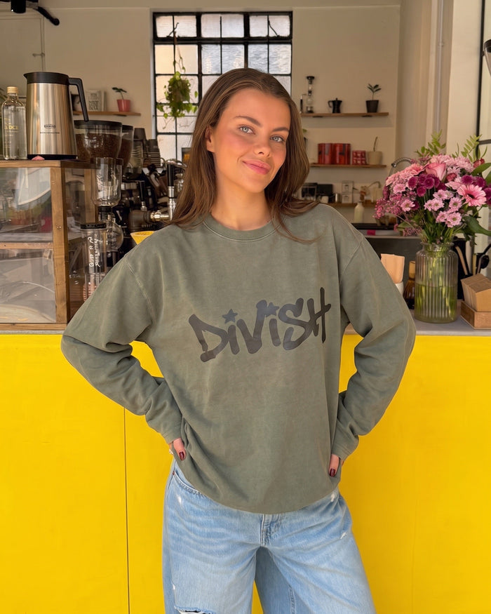 DUA TEE LANGÆRMET - ARMY - Dinvintageshop