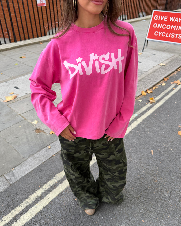 DUA TEE LANGÆRMET - PINK - Dinvintageshop