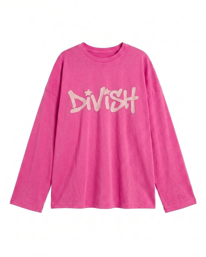 DUA TEE LANGÆRMET - PINK - Dinvintageshop