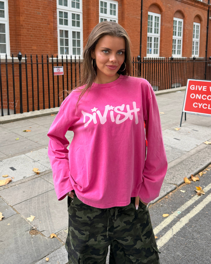 DUA TEE LANGÆRMET - PINK - Dinvintageshop