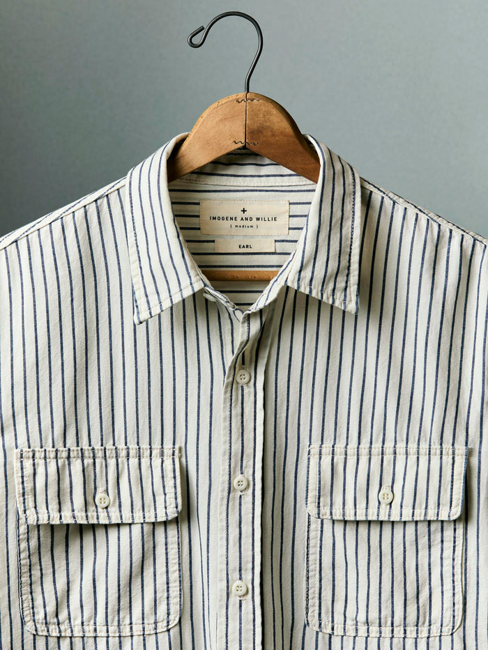 Gray earl navy stripe