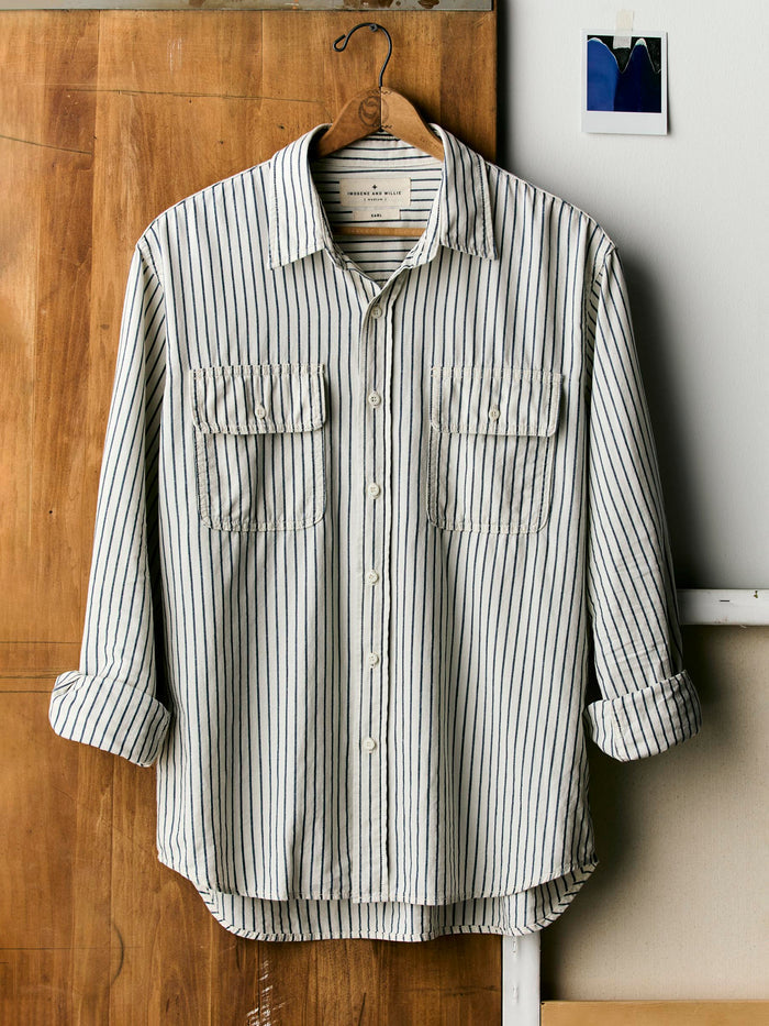 Gray earl navy stripe