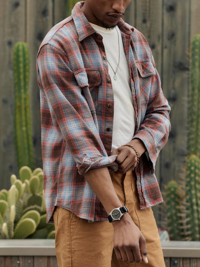 Dark Olive Green earl plaid in cedar