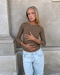 ELFRIDA BOATNECK 3/4 TOP - ARMY