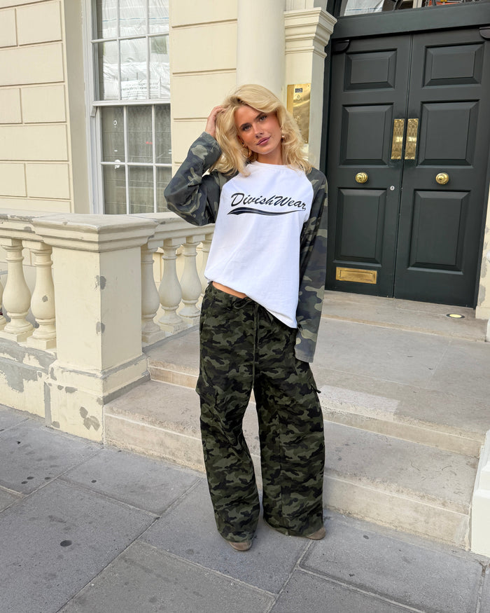 ELLA PANTS - GREEN CAMO - Dinvintageshop