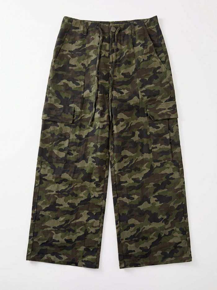 ELLA PANTS - GREEN CAMO - Dinvintageshop
