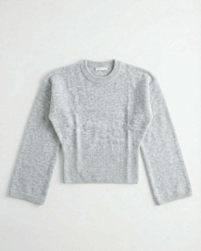 ELLEN ANGEL SLEEVE KNIT - LT GREY
