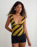 Image of Emberlo Top in Retro Stripe Yellow