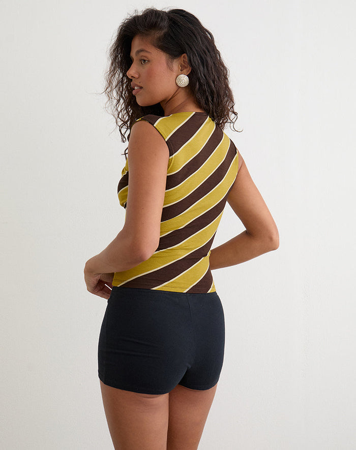 Image of Emberlo Top in Retro Stripe Yellow