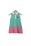 The Smocked Flamingo Apparel & Accessories Pre-Order Embroidered Apple Color Block Gingham Tennis Dress