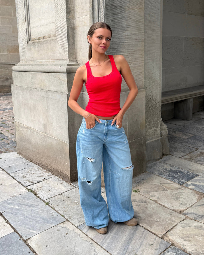 EMMA BAGGY JEANS - LIGHT BLUE RIPPED