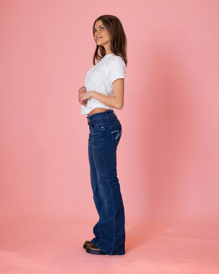 ERIKA LOW BOOTCUT JEANS - OCEAN BLUE