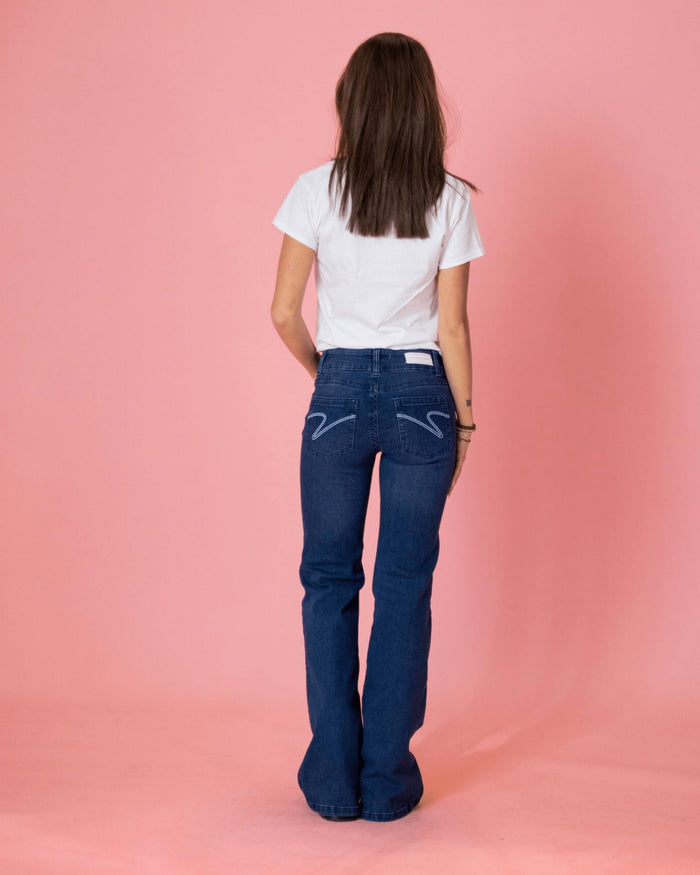 ERIKA LOW BOOTCUT JEANS - OCEAN BLUE