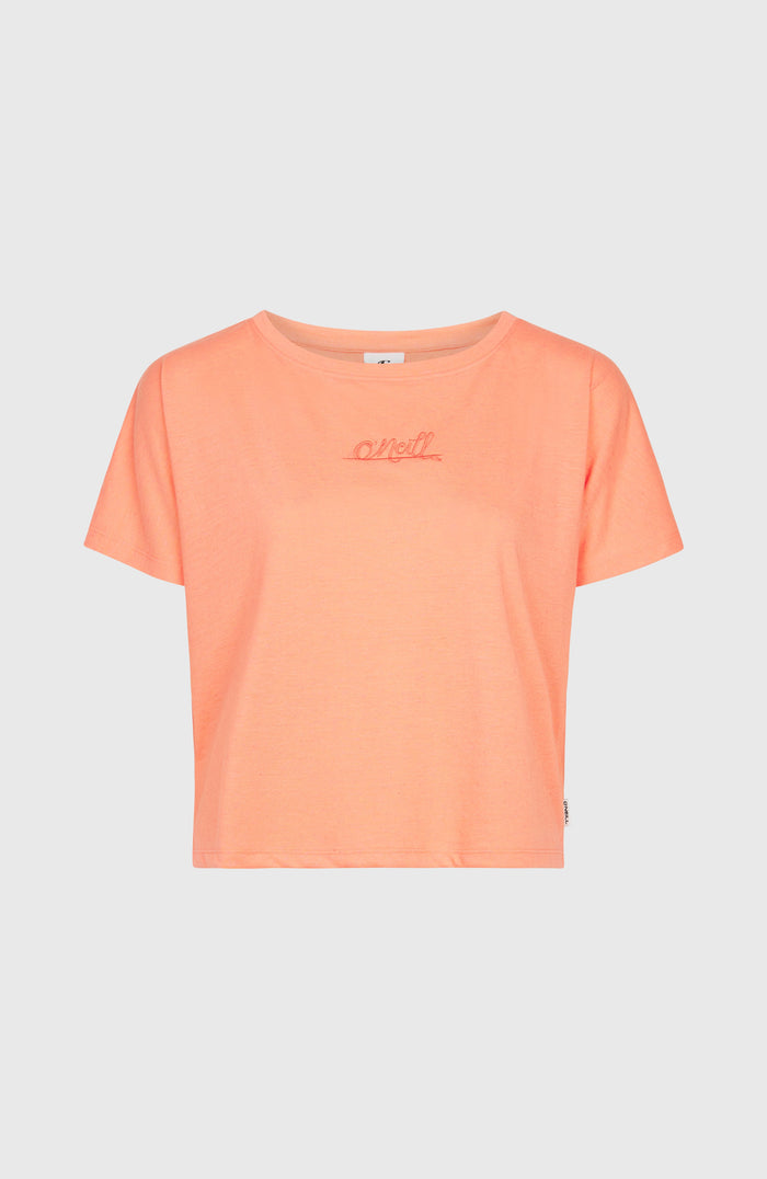 Essentials Script Drape T-Shirt | Coral Pink