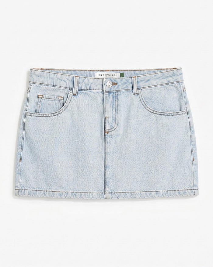 ESTHER DENIM MINI SKIRT - BRIGHT BLUE