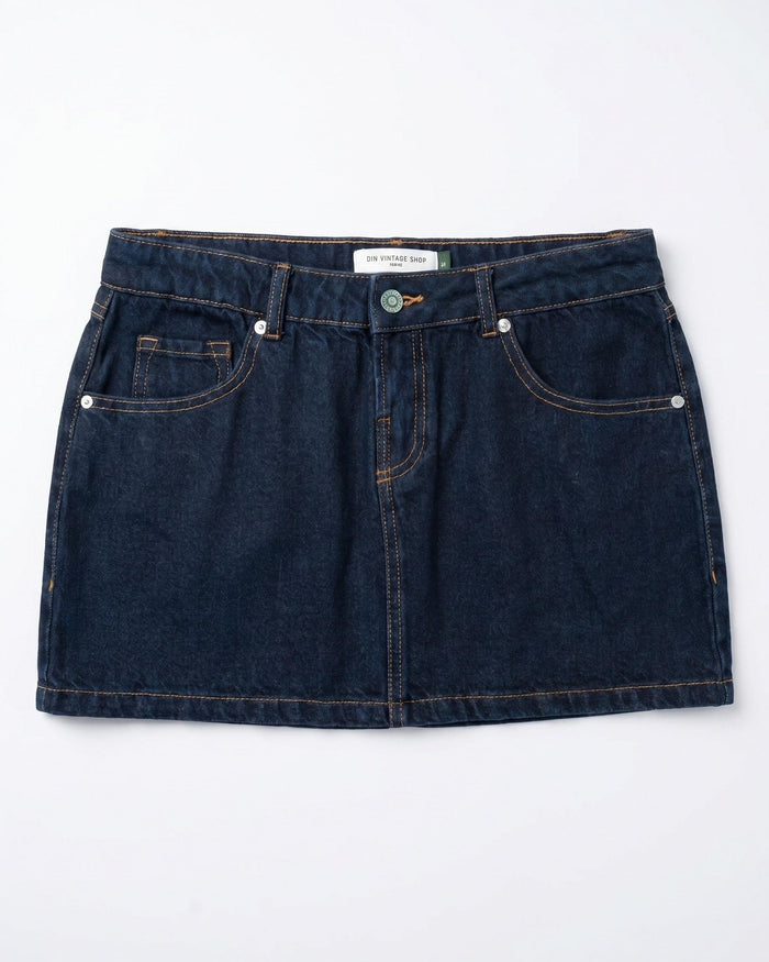 ESTHER DENIM MINI SKIRT - DARK BLUE