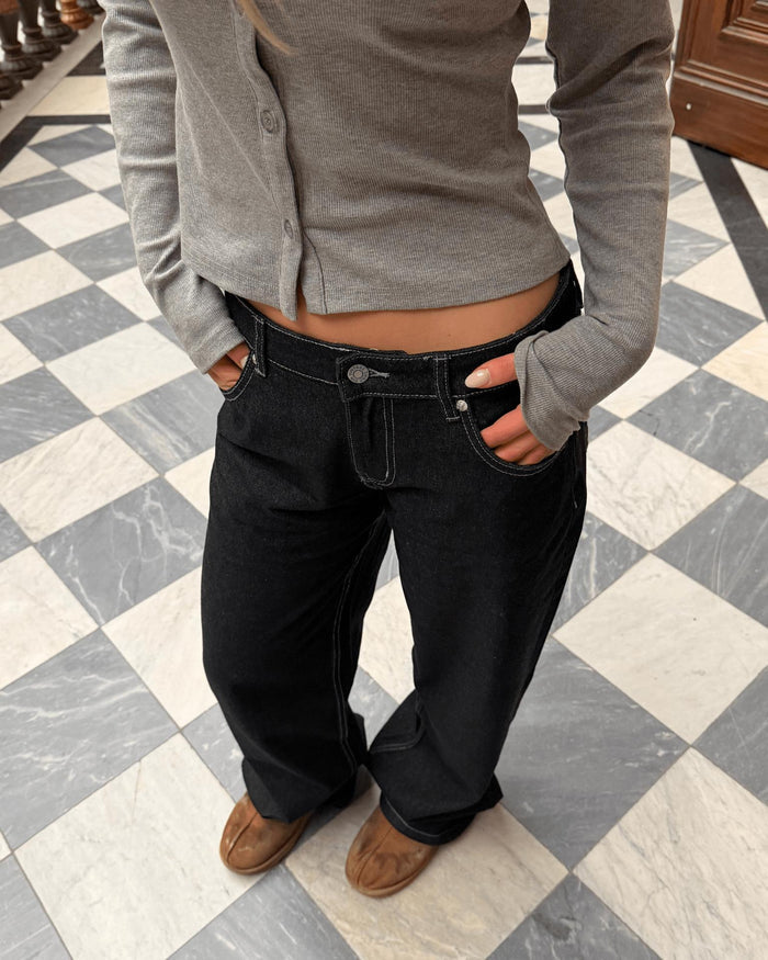 ESTHER JEANS - RAW BLACK