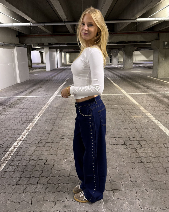 ESTHER STUD JEANS - DARK BLUE