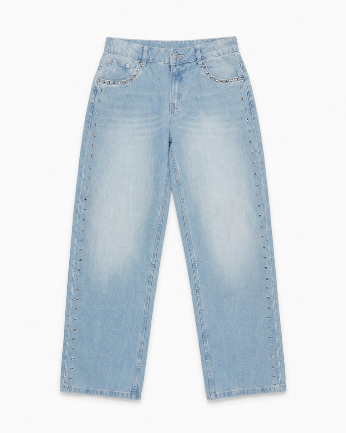 ESTHER STUD JEANS - LIGHT BLUE