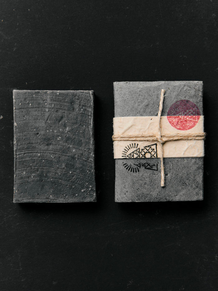 Black exfoliating charcoal soap