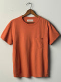 Light Gray faded orange knit pocket tee