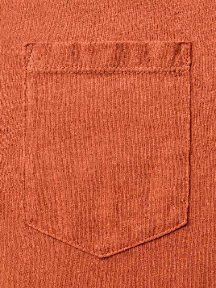 Chocolate faded orange knit pocket tee
