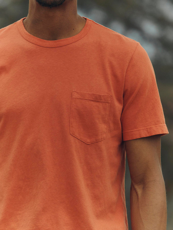 Sienna faded orange knit pocket tee