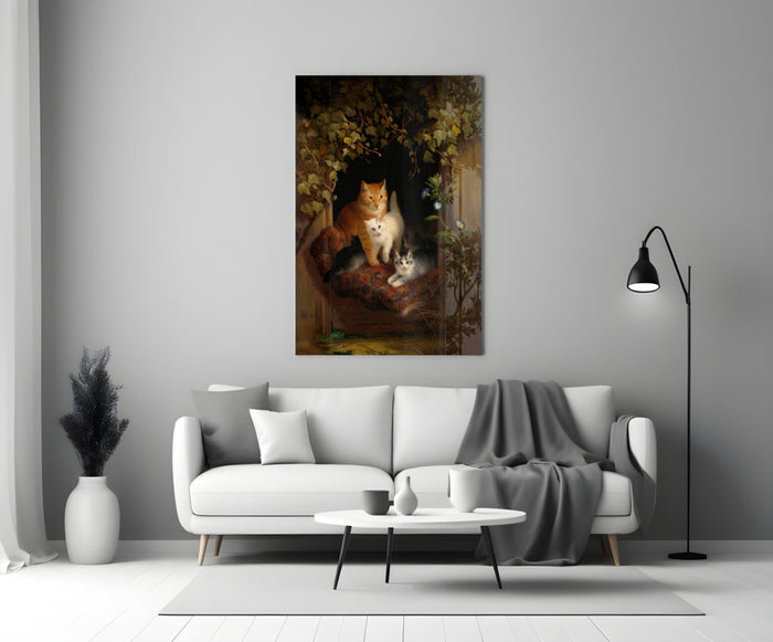 Family in the Window Glass Wall Art || Designer Collection