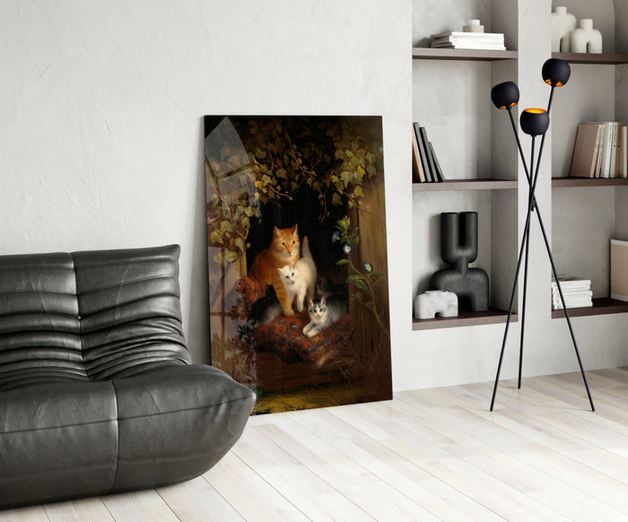 Family in the Window Glass Wall Art || Designer Collection