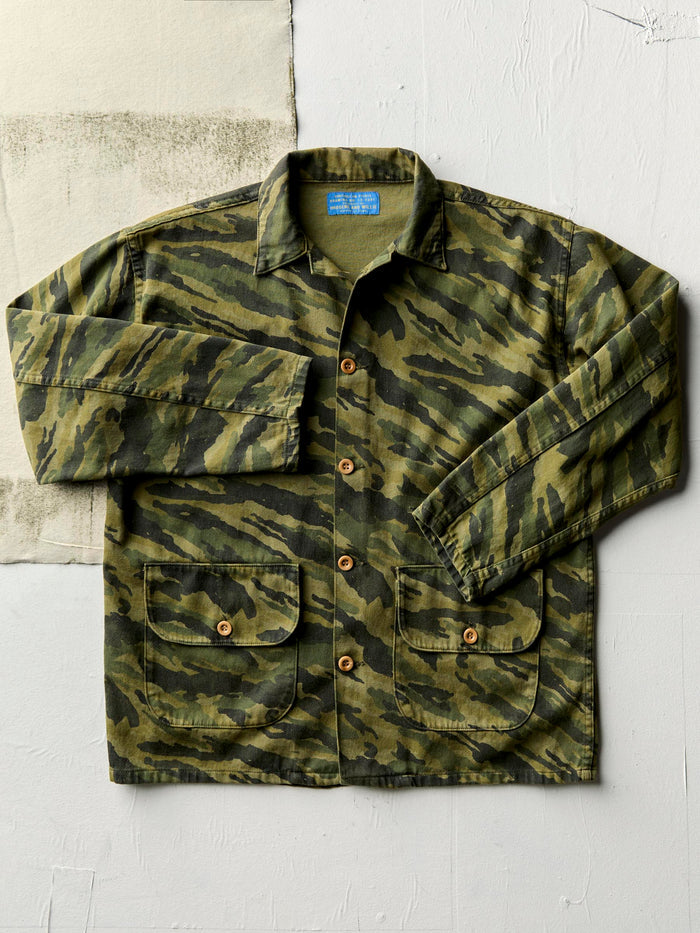 Light Gray fatigue jacket in brushstroke camo
