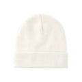 Flat Knit Beanie - White