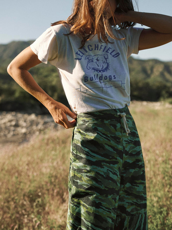 Black flight pant in brushstroke camo