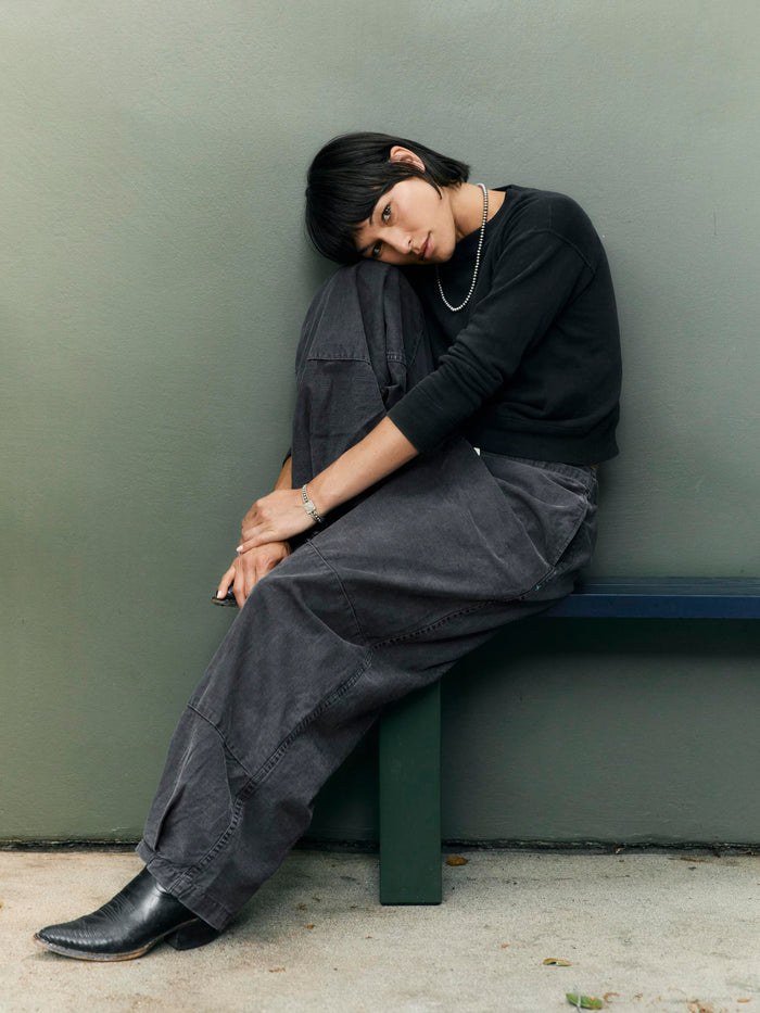 Dim Gray flight pant in faded black