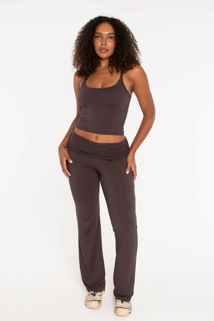 Fold Over Pants - Espresso